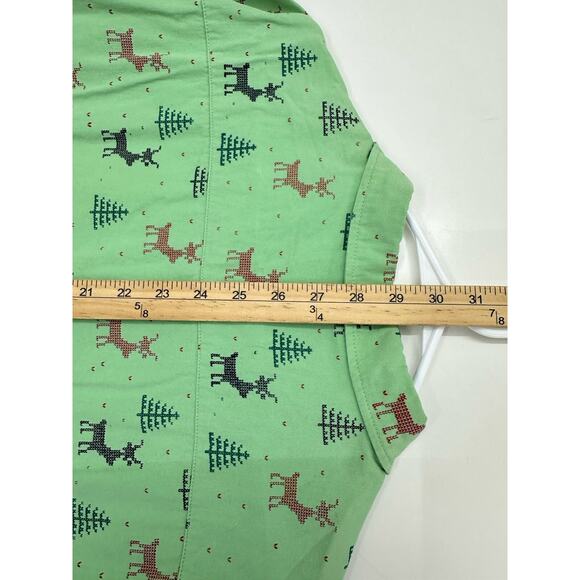 Jogal Mens Shirt Size XL Long Sleeve Button Up Green Holiday Christmas Party - Picture 9 of 11